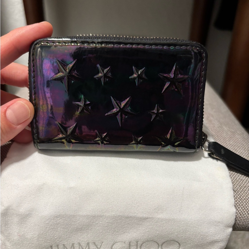 Jimmy Choo Star Embossed Iridescent Wallet